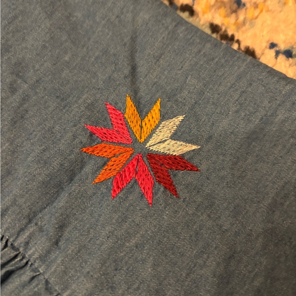 THML Blue Top with Colorful Embroidery - Picture 5 of 9